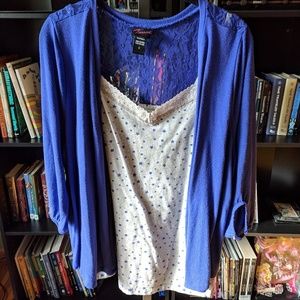 Cute purple and gray stars sweater set from Torrid